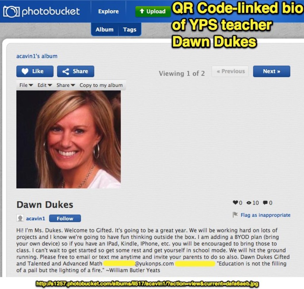 Eine Social-Media-Seite mit einem Profilbild einer Frau, ihrem Namen, einem beschreibenden Absatz und verschiedenen Icons und Schaltflächen sowie einem Link unten.