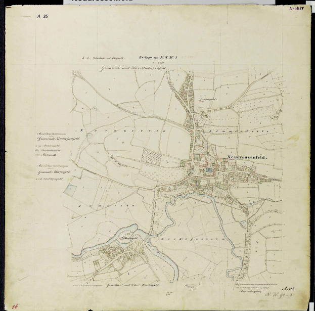 Alte detaillierte Karte von Nürnberg, Deutschland, zeigt Straßen, Gebäude und Sehenswürdigkeiten mit Textanmerkungen.