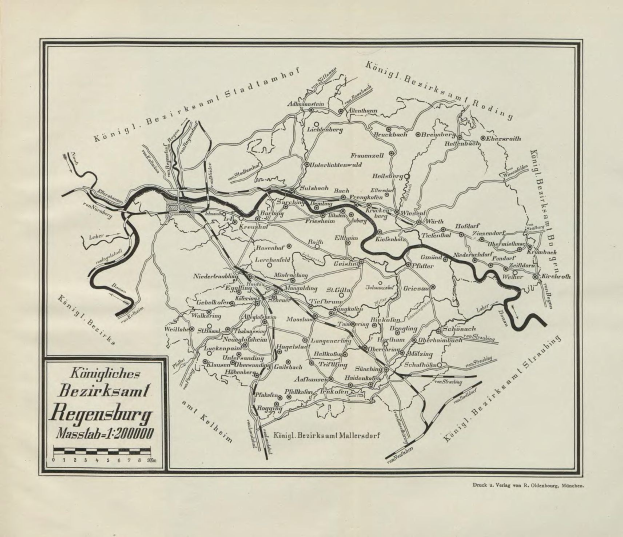 Schwarze und weiße detaillierte Karte von Regensburg, Deutschland, die Straßen, Gebäude und Sehenswürdigkeiten mit Textbeschriftungen zeigt.
