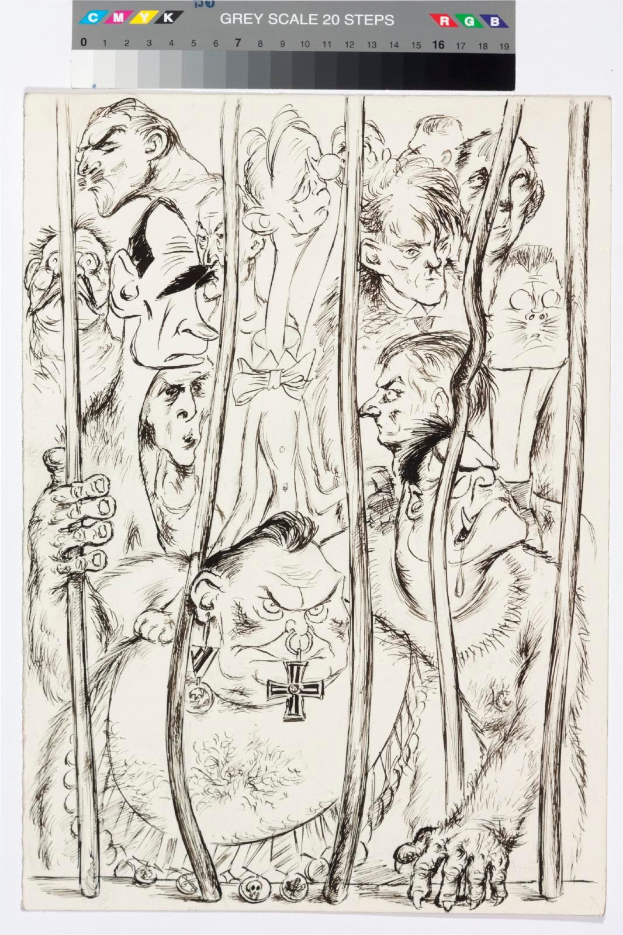 Comicseite mit der Überschrift "Grimm Fairy Tales 1-A von Dark Horse", die eine Gruppe von Menschen hinter Gittern zeigt, die unter einem tiefblauen Nachthimmel mit Sternen in einer verzweifelten Situation sind.