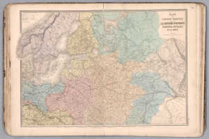 Ein altes Buch mit einer detaillierten Karte von Deutschland, das verschiedene Regionen zeigt und begleitenden Text, der zusätzliche Informationen bietet.