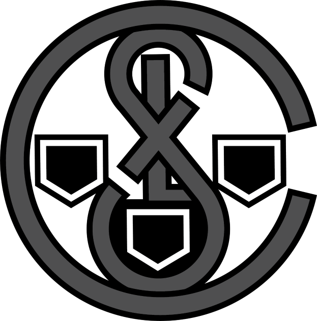 Ein schwarzes und weißes Logo mit einem weißen Anker in der Mitte eines schwarzen Kreises und darunter 'Real Madrid' in weiß.